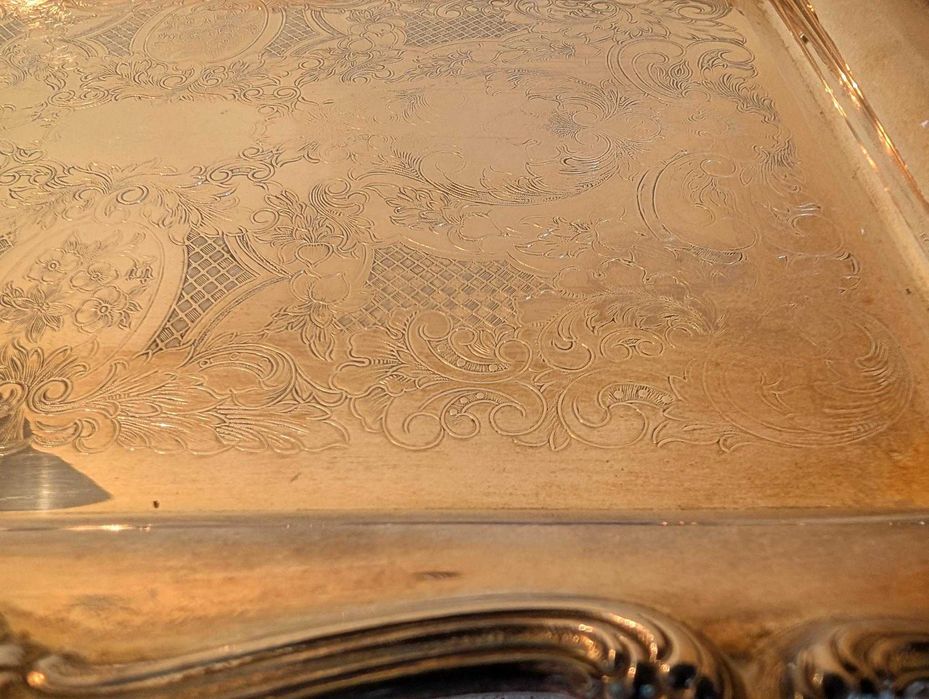 Taca srebrzona  sygnatura N  EPOB na nóżkach