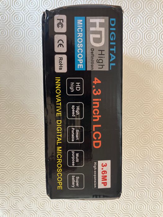 Microscópio Digital Portátil LCD 4.3" (1–600X, 3.6MP)