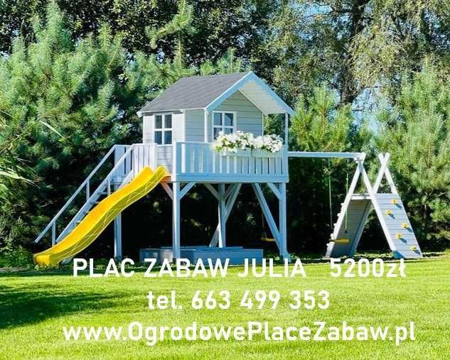 DOSTĘPNE OD RĘKI: drewniane PLACE ZABAW, ślizg, gont, 2 huśtawki