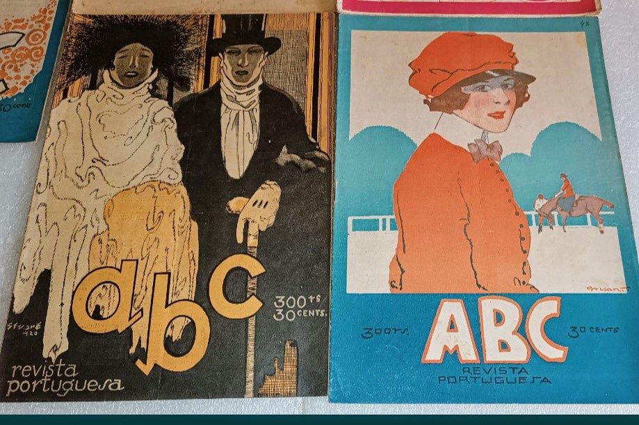 Antigas Revistas ABC capas desenhos Stuart Carvalhais Anos 20