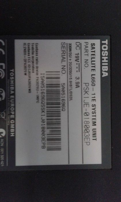 Toshiba L650 (i3)