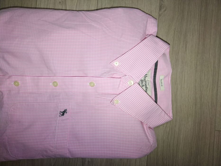 Рубашка сорочка Hollister L рожева та блакитна