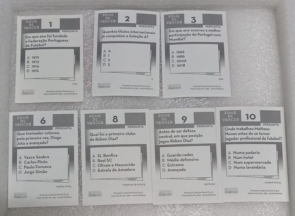 Conjunto 7 cromos Fome de vencer