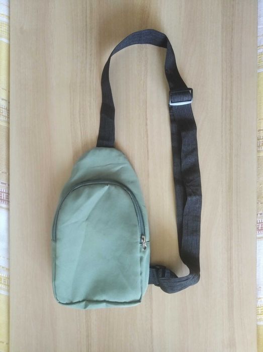Сумка нагрудна, текстильна, олива, 27 х 3 х 30, 1 відділення