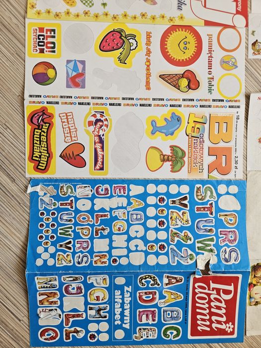 Naklejki z gazet lata 90 wielkanoc nalepki naj brawo Pani domu