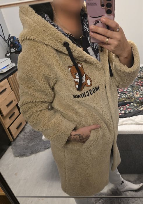 Plaszcz teddy moschino oryginalny rozmiar s/m