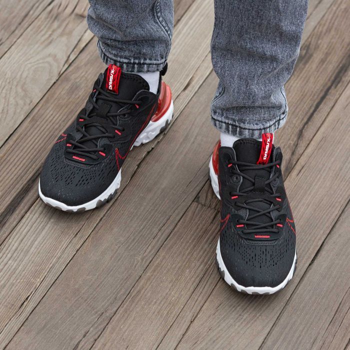 Мужские кроссовки Nike React Vision Black&Red. Размеры 40-45