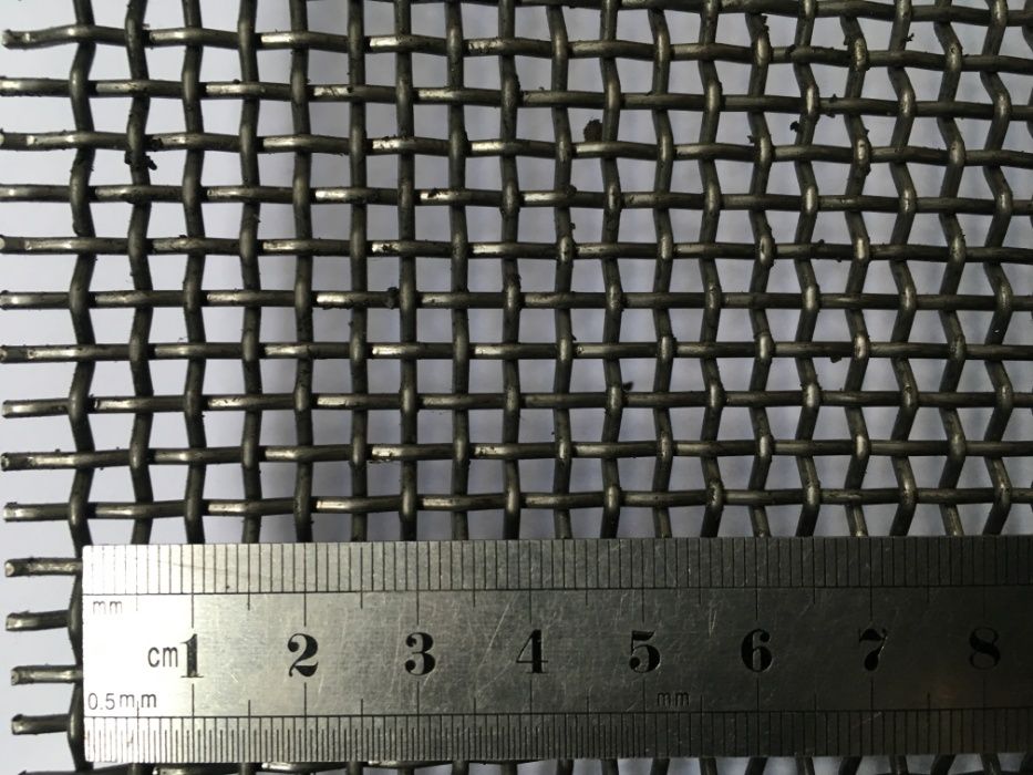 Сито на грохот, сетка рифлёная, канилированная с квадратными ячейками.