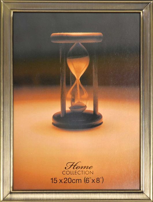 Ramka foto na zdjęcia do postawienia metalowa 15x20 matowe złoto D-125