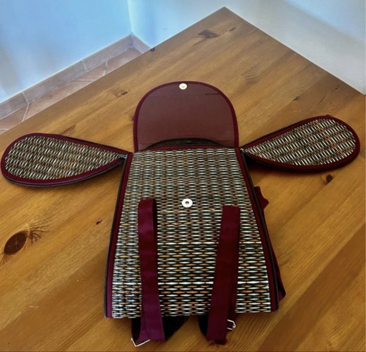 Mala de palhinha bordeaux