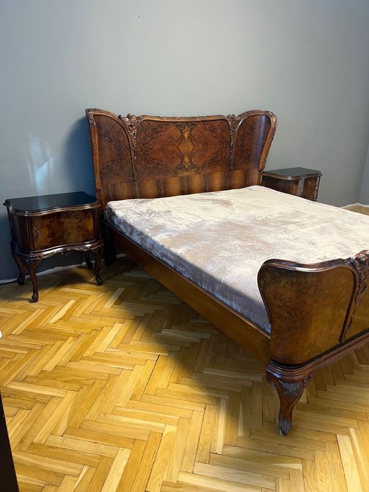 Zestaw: Stylowe  Łóżko i 2 stoliki nocne oraz materac