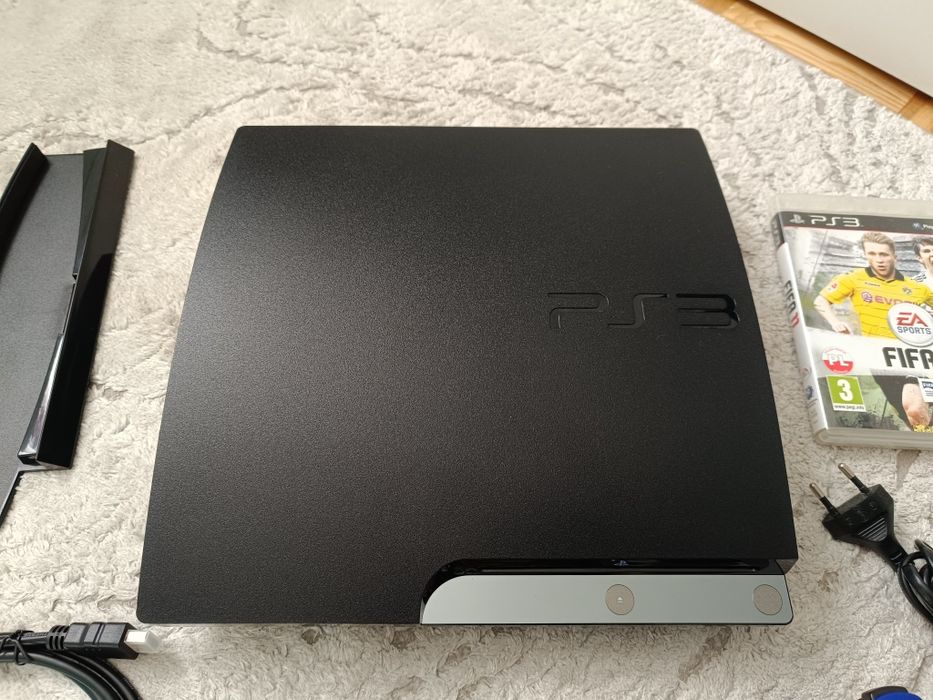 Sony PlayStation 3 Slim, PS3Slim, CECH-2504B, 320GB, 2 pady, okablowanie