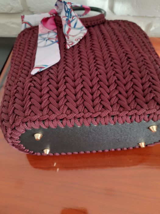 Torebka koszyk Kłos ręcznie robiona