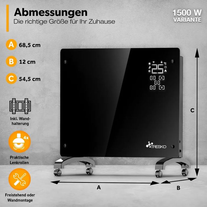 Grzejnik konwektorowy Tresko wifi 1500W nowy