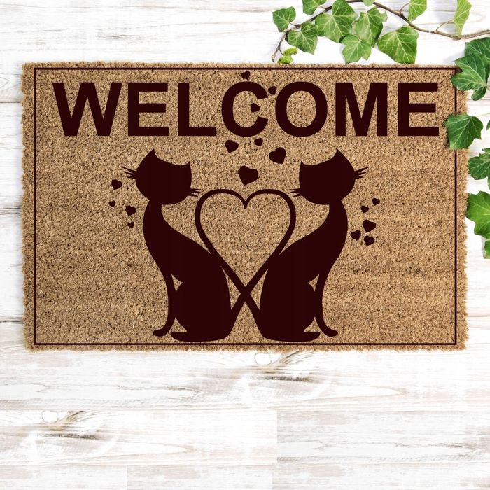 Wycieraczka pod drzwi gruba 60x90cm mata do butów KOTY DWA