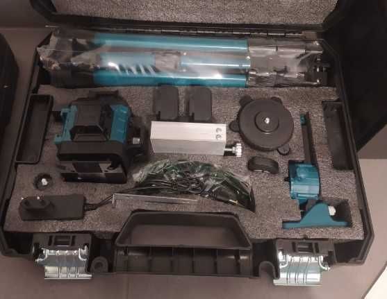 Nowa POZIOMICA LASEROWA 4D 16 LINII Laser Krzyżowy 360 Statyw Walizka