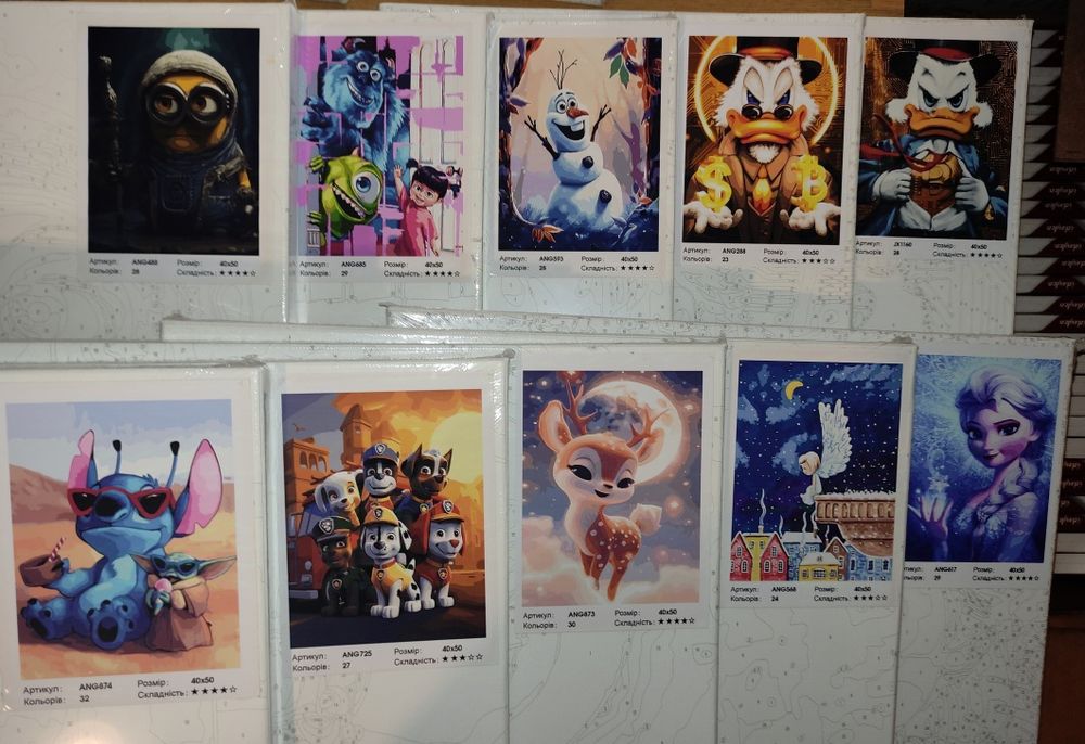 Картины по номерам Комиксы, звёзды, исполнители, аниме