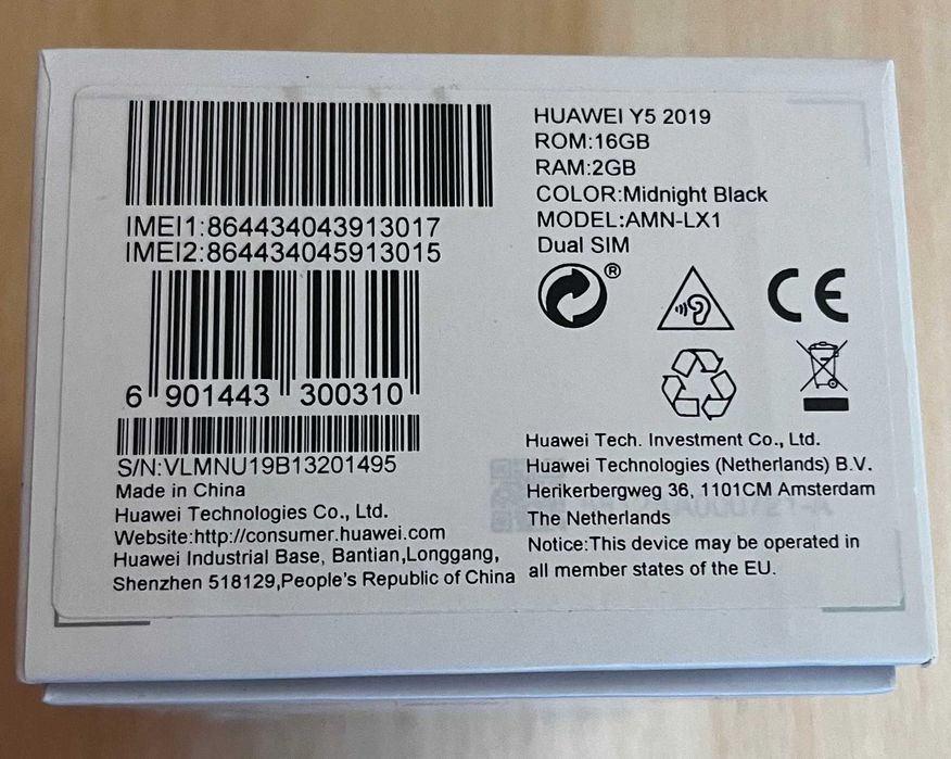 Huawei Y5 2019 Dual Sim 16GB Midnight Preto, Livre