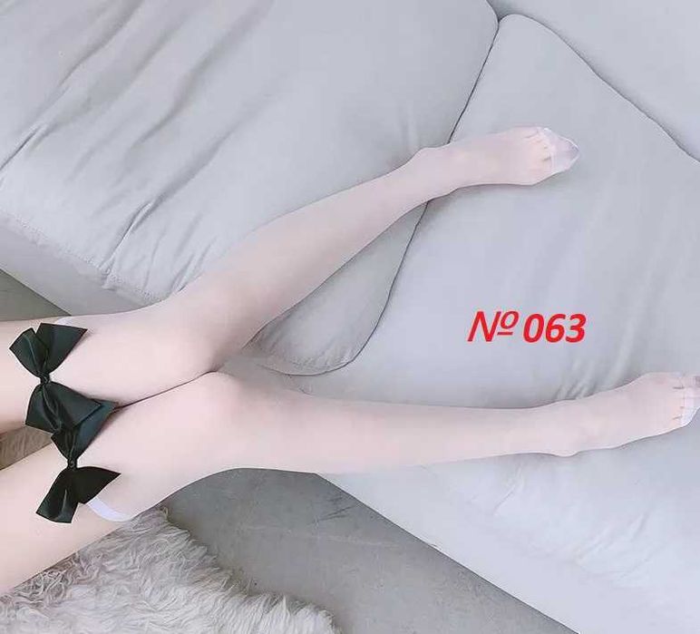 Панчохи прозорі з бантом заколінки високі гольфи чулки аніме косплей