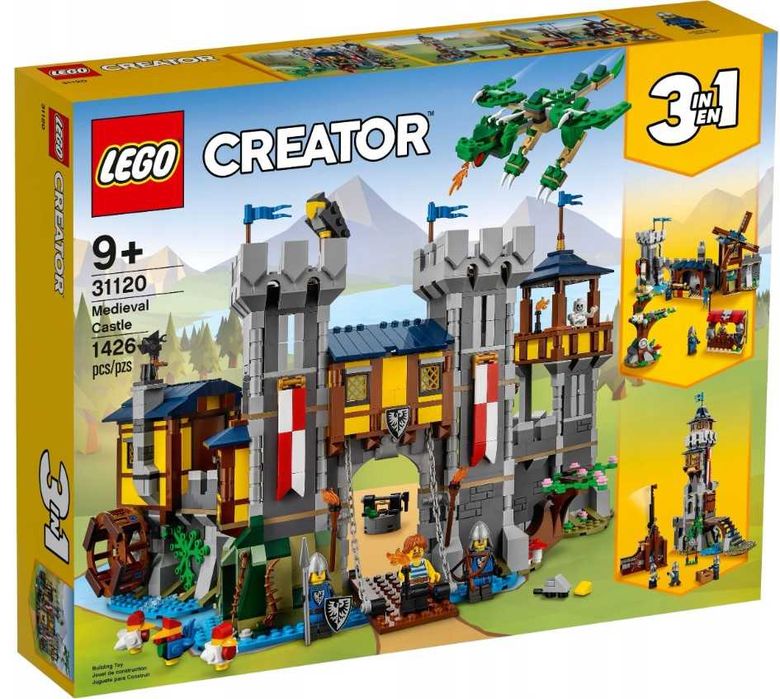Klocki LEGO Creator 3 w 1 Zamek 31120 Średniowieczny Dla Dzieci Do Makiety Na Komunie, Dzień Dziecka