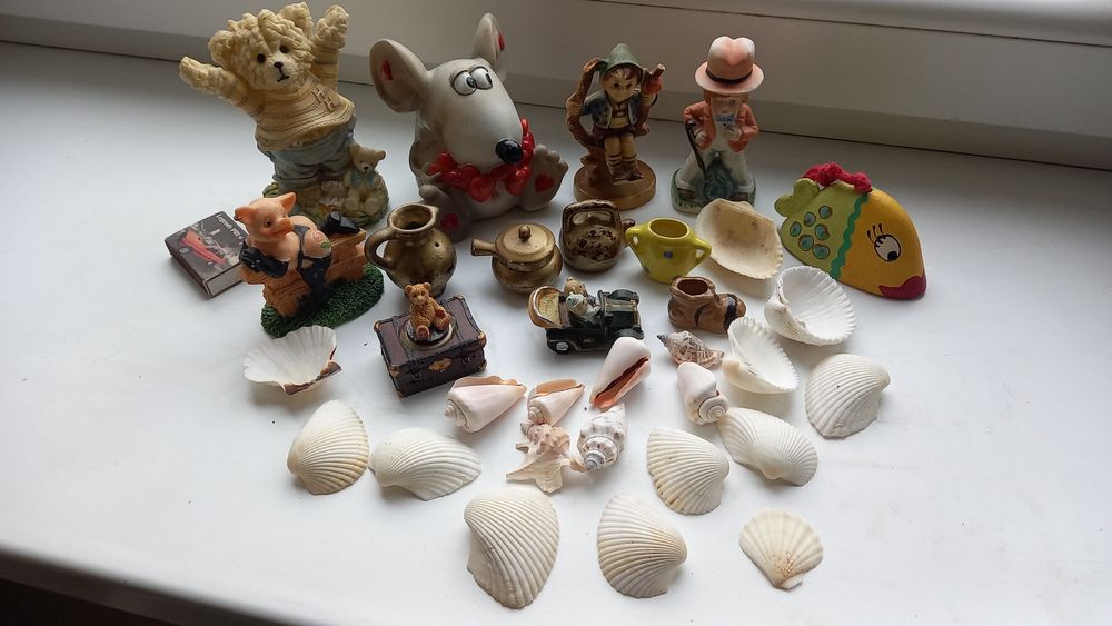 Zabawki gipsowe, muszle