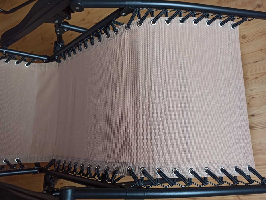 Zestaw leżaków meble ogrodowe stolik kamping zero gravity beżowe