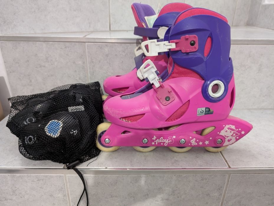 Rolki Decathlon 32-34 plus ochraniacze