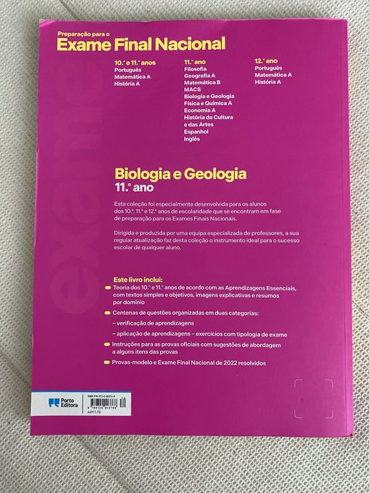 Livro Preparação para o exame - Biologia e Geologia 11.ºano