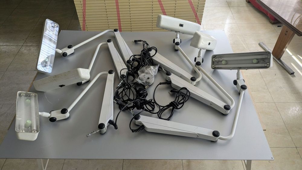 Lote de 6 Candeeiros Vintage Industriais de Estirador / Atelier