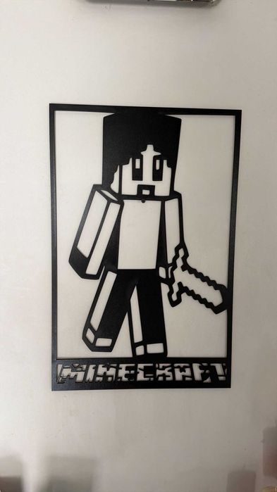 Dekoracja ścienna Minecraft – HDF czarny 58x38 cm