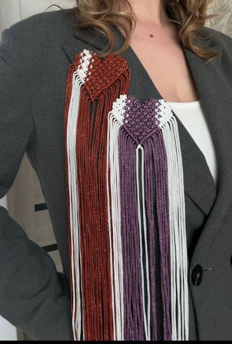 Брошка макраме, прикраса, аксесуар