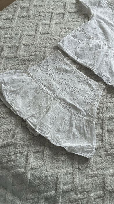 Sinsay bialy komplet boho cottage XS/34