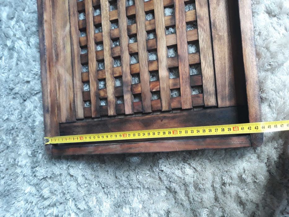 Retro starocie taca drewniana - opalane drewno 44×68 cm