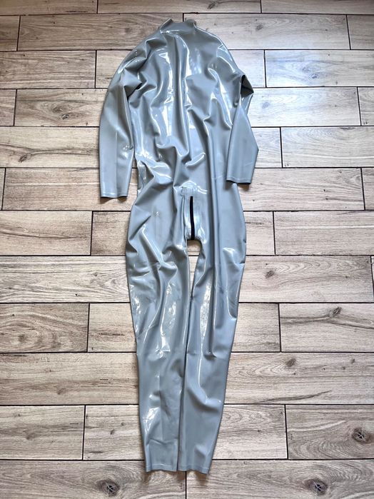 736/ LATEX CHLOROWANY Kombinezon unisex catsuit M zamki piersi lateks