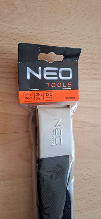 Nowy czarny bawełniany męski pasek Neo Tools 130cm
