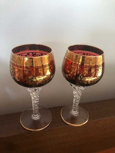 Lindíssimo e requintado conjunto 6 copos pintados à mão