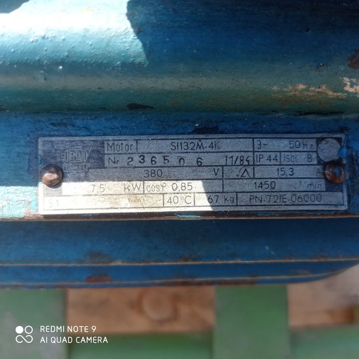 Silnik do Bąka 7,5kw 1455 obr kompletny