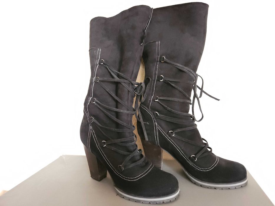 Чоботи жіночі зимові з натуральної замші, Minelli Франція, р. 39, 25,5