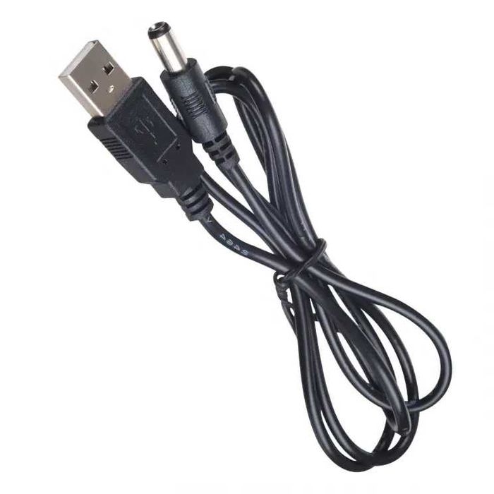 Cabo USB para Ficha DC 5.5 barrel Jack Redondo