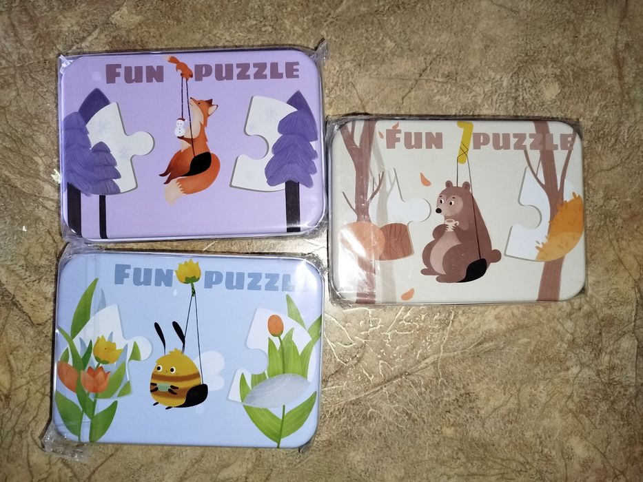 Деревянные пазлы на 2 детали