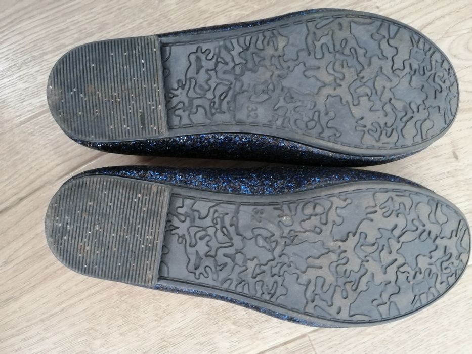 Buty baleriny granatowe,brokatowe rozm.32