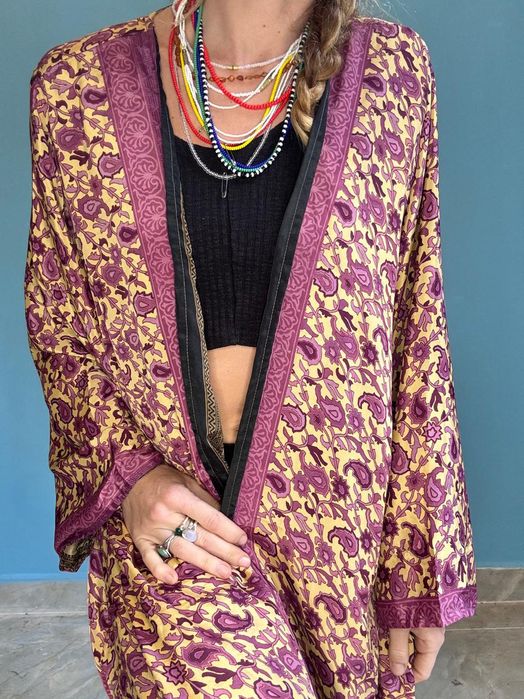 Kimono dwustronne płaszcz narzutka