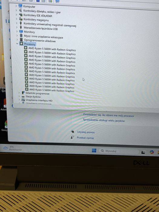 Laptop Dell G15 5515 Ryzen 5 / 16GB /SSD 512GB / RTX 3050 15,6 Win 11