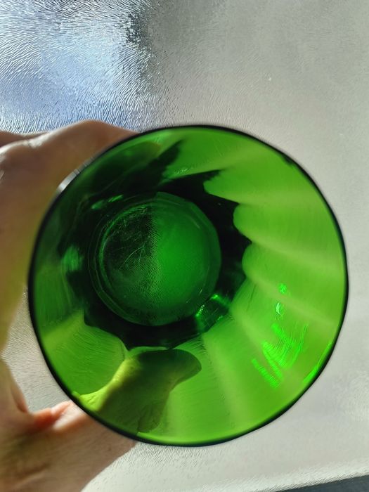 PRL szklanka zielona vintage of Poland szkło