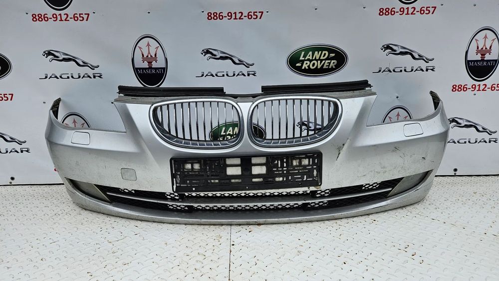 BMW 5 E60 LIFT 2007-2010 Kompletny zderzak przedni Zderzak przód pod XENON kolor srebrny Titansilber