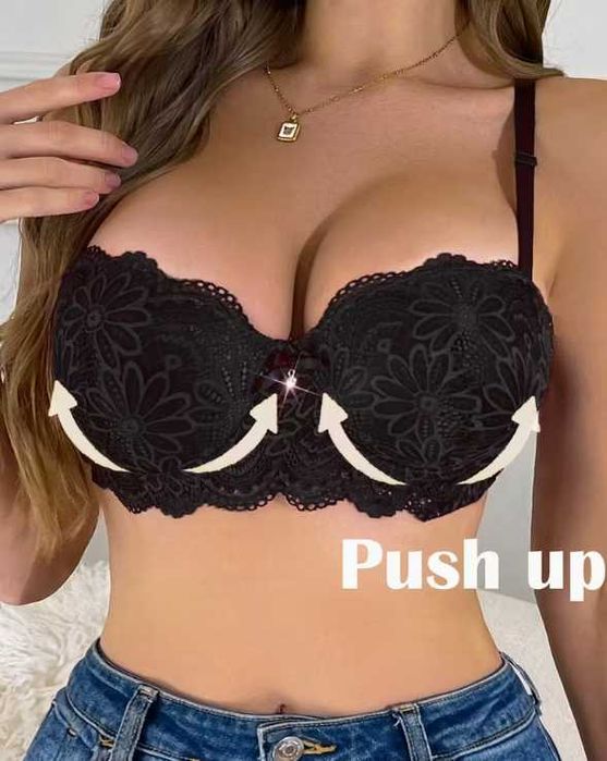 Шикарный кружевной бюстгалтер бандо пушап