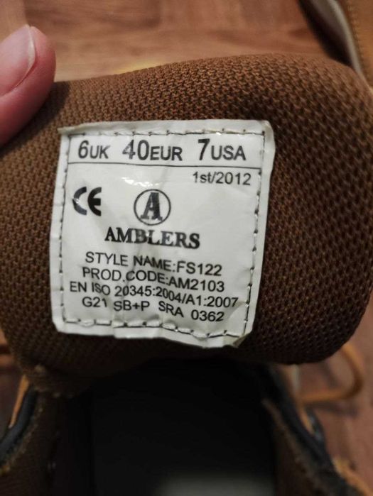 шкіряні черевики Amblers Steel з залізним носком р.40