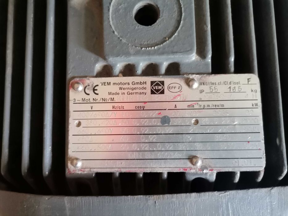 Silnik 22 kw Vem 2900 obrotów
