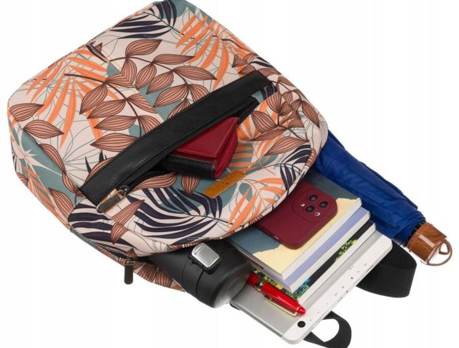 Plecak damski na suwak mały kolorowy do szkoły miejski młodzieżowy