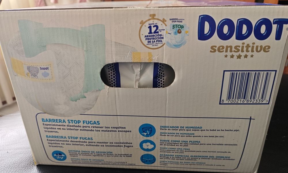 Fraldas Dodot Sensitive T1